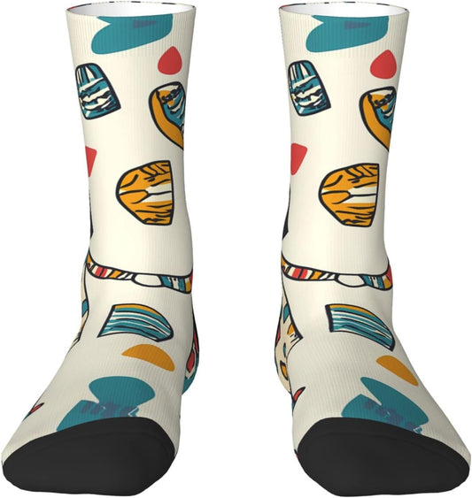 Chaussettes de sport — hauteur mi-mollet, à motifs