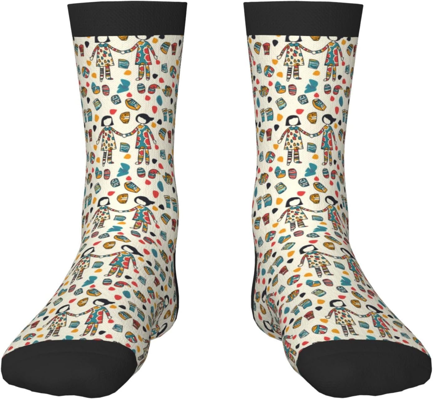 Chaussettes de sport: hauteur mi-mollet, à motifs