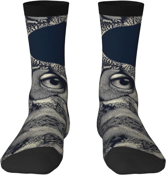 Chaussettes fantaisie — hauteur mi-mollet, à motifs, respirant, blanc