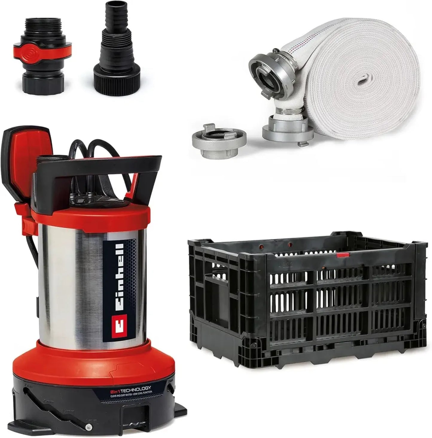 Pompe Submersible Einhell GE-DP 7535 N LL ECO, 750W, Particules Ø35mm, Débit Max 18500 l/h, Inclus Tuyau 10m