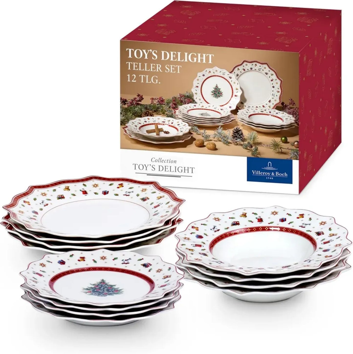 Ensemble d'Assiettes 12 Pièces Blanc/Multicolore - Villeroy & Boch