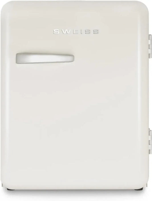 Mini Réfrigérateur Rétro 31L Silencieux 24 dB pour Bureau et Chambre, Température Ajustable, Couleur Beige